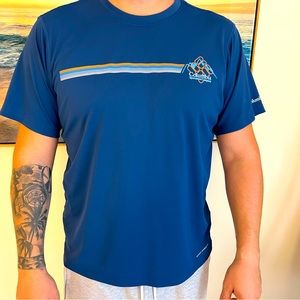 Columbia Blue with Strips Sport Omni-Freeze T-Shirt short Sleeves